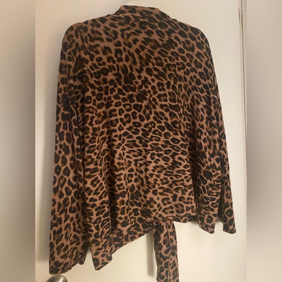 INC leopard print open tie cardigan size 3X - Picture 3 of 5